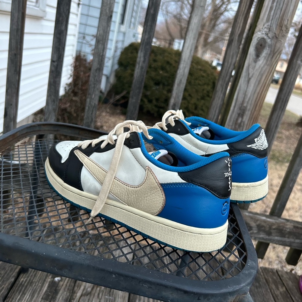 Blue and Black Low-Top Sneakers